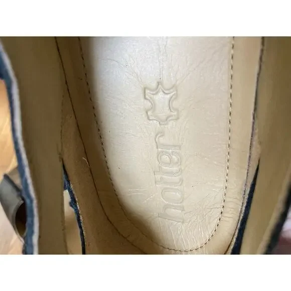 Hotter SHAKE Mary Jane Flats Womens Size 10 Black Leather Woven Strap England - Picture 8 of 8